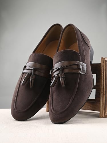 Image of San Frissco Men's Formal Loafers Leatherette Trending Shoes with Tussle,Semi Casual Cushioned Footbed Cushioned Footbed Formal Party Slip-On Shoes /Stylish, Comfortable & Lightweight
