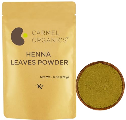 CARMEL ORGANICS Henna Leaves Powder (8 Ounce or 227 Grams)