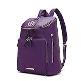 MKF Collection Mochila feminina de couro vegano com alça superior para viagem – Mochila de viagem da Mia K, Angela Roxa, Large, Angela