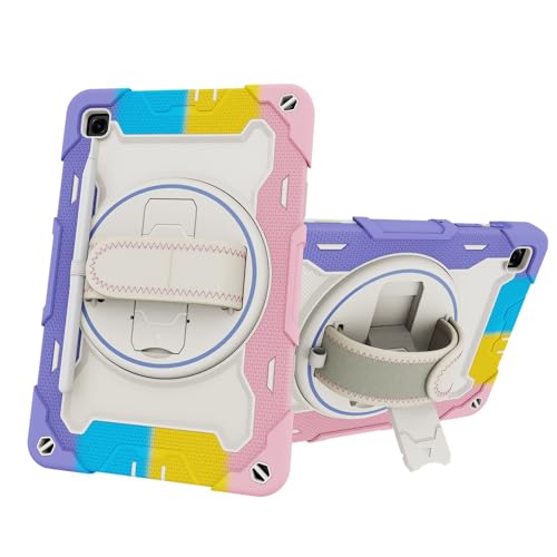 Coque Galaxy Tab S6 Lite pour enfant idéale en voyage avec support élastique 360°