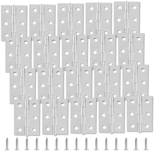 20pcs 2 Inch Butt Hinges, Stainless Steel Cabinet Hinges, Small D...