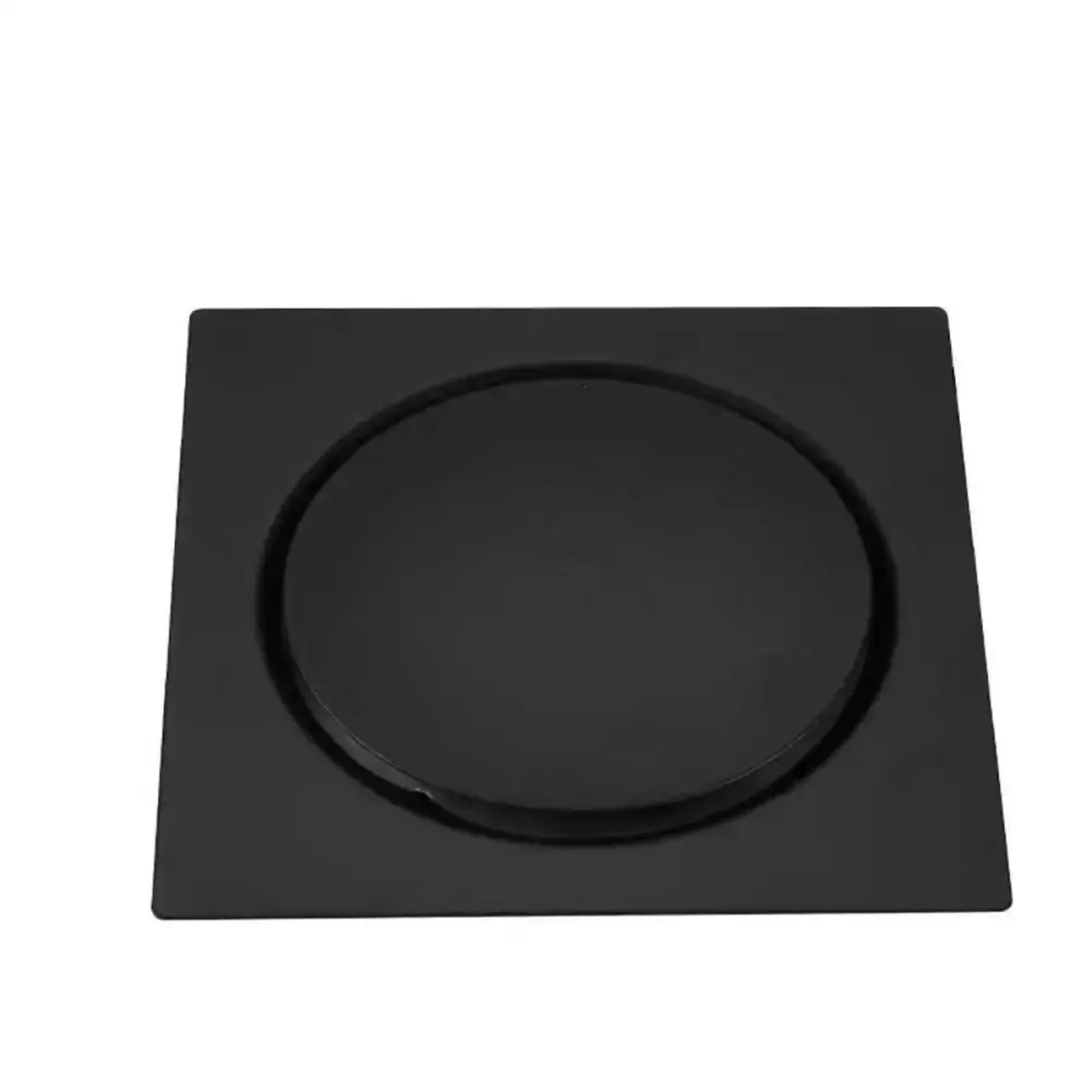 Floor Drains Brass Shower Floor Drain Bathroom Square Floor Drain Strainer Cover Grate Waste(Black-15x15cm)