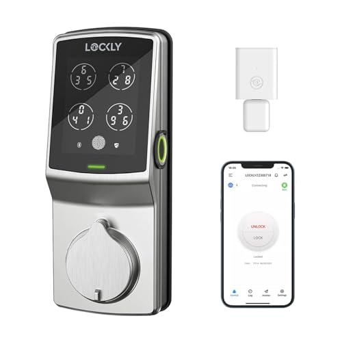 Lockly Secure Pro Wi-Fi Smart Door Lock, Keyless Entry with PIN Genie® Digital Keypad, 3D Biometric Fingerprint Sensor Front Door Lock Deadbolt, Voice Control & Auto Lock - Deadbolt Edition