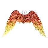 Anbaby 3D Printed Angel Wings Festive Party Props Costumes for Cosplay Decorative Wings (Red+Yellow)
