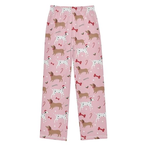 Boys' Pants Christmas Dog Bone Long Bottoms Jogger Pants Elastic Waist Trousers with Pockets S-XL