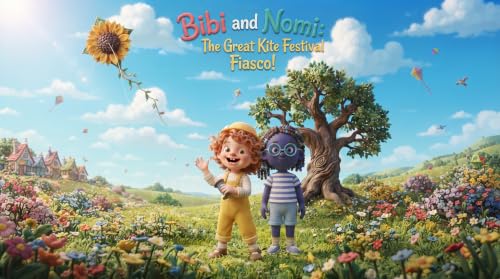Bibi & Nomi: The Great Kite Festival Fiasco: An Illustrated 3D Clay Adventure Book for Kids About Friendship, Teamwork, and Outdoor Fun (English Edition)