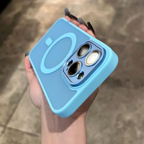 Coque iPhone 16 Plus Bleue antichoc et magnétique pour charge sans fil