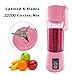 Portable Blender,Portable Juicer,Fruit Mixer - 6 Blades in 3D, 380ml Fruit Mixing Machine with USB Charger Cable（Pink）