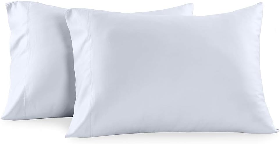 Royal Tradition Viscose from Bamboo Pillowcases, Set of 2 Standard/Queen, Solid White, Super Soft and Cool Pillow Case Set