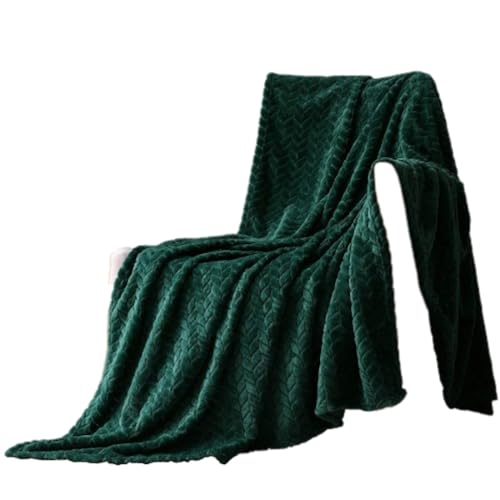 YWLINK Manta grande de franela con patrón de hojas (50 mantas suaves (B, talla única)