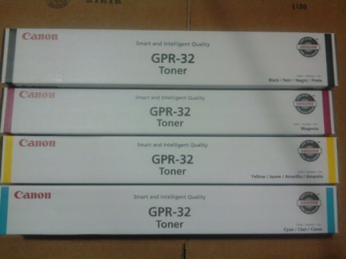 Canon GPR-32 OEM Genuine Toner Cartridge Combo for Canon ImageRunnerC9065/C9075 Printer (BCMY One Each: 2791B003AA, 2803B003AA, 2799B003AA, 2795B003AA