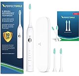 CRI Naturals Perfect Smile E-Brush Rechargeable Toothbrush, Pressure Sensor with Timer, 28 Day...