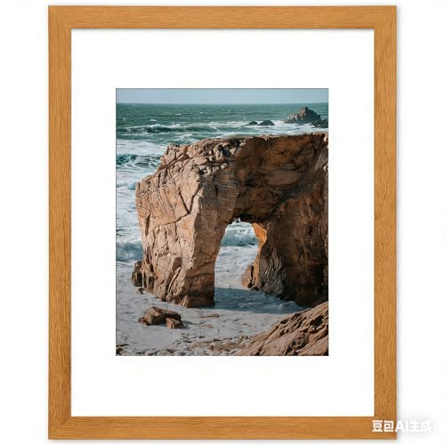 Acovy A3 写真フレーム、無垢チーク材 29.7x42cm 壁用フォトフレーム 直角 A3(297x420mm) ポスターフレーム A4マット仕上げ (200x287mm) HD強化ガラス 縦または横向き 壁掛け 1パック