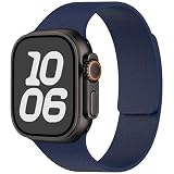 LIRUWECH for Apple Watch バンド シリコンバンド マグネット49mm/46mm/45mm/44mm/42mm/41mm/40mm/38mm アップルウォッチ ベルト Series Ultra2/Ultra/10/9/8/7/6/SE/SE2/5/4/3/2/1 スポーツ おしゃれ メンズ レディース 防水（44mm/45mm/46mm/49mm、ブルー)