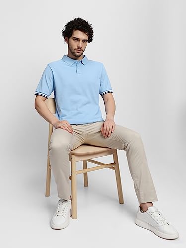 Image of Dennis Lingo - Men's Cotton Solid Slim Fit Polo Neck T-Shirt