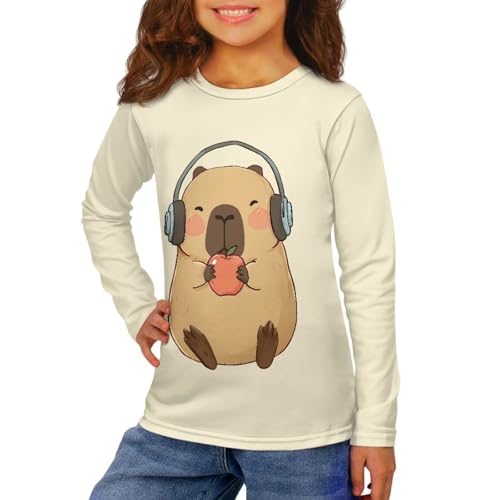 Image of Girls Long Sleeve T Shirt Cute Cartoon Crewneck Shirt for Kids 3-16Y Fall Winter Clothes