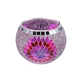 Wunderschöner Kerzenhalter. Sie können das Licht in die glänzende Schüssel stellen, und das Licht wird durch die Glasschale und das bunte Fragment fließen. Bester Helfer, um einen Antrag zu machen und in der Dunkelheit zu gelüben.