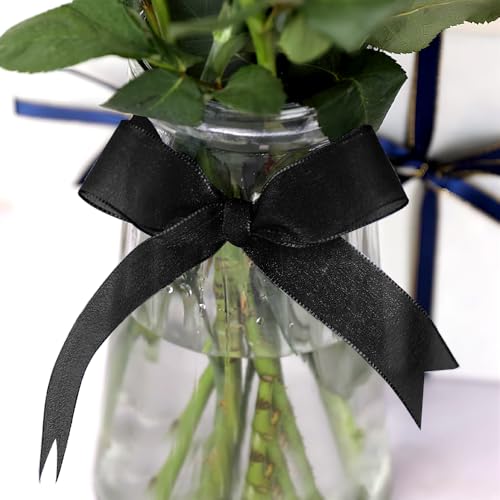Ruban en organza transparent de 2,5 cm, 45,7 m de long, noir – vue 6