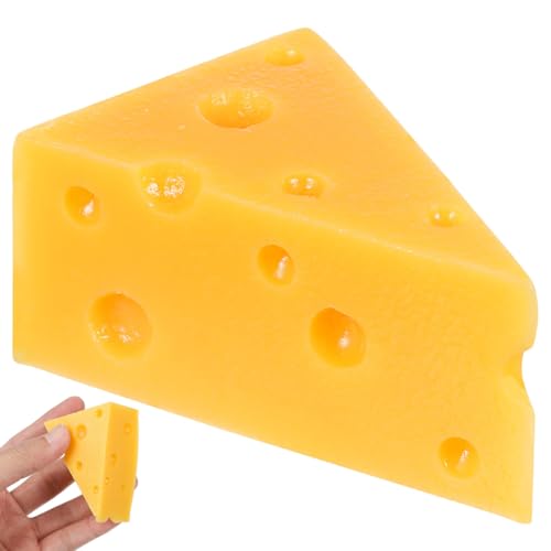 balacoo Artificial Cheese Model, Resin Faux Triangular Cheese Ornament, Simulation Cheeseblock for Bakery Shop Display Decor, Food Props for Home Retail Christmas, 2.55 X 1.77 X 1.37 Inch