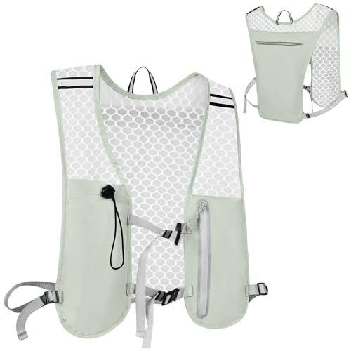 Alaoo Laufweste Damen und Herren, Multifunktionale Ultrleicht Fahrradrucksack, Verstellbare Brustgurte, Runing Vest Reflektierend für Laufen, Camping, Wandern usw. (Grau)