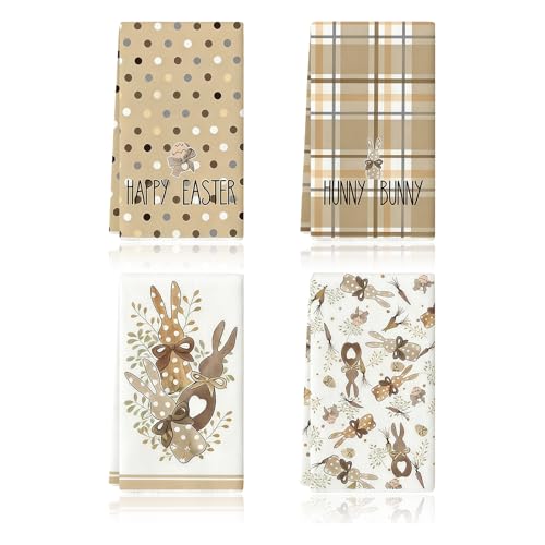 Scinzene Lot de 4 torchons de Pâques