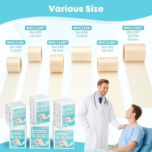 LIFARA Hydrocolloid Roll for Wound Care - Cut-to-Size, Extra Large Hydrocolloid Patch Bandages with Self-Adhesive, Ultra Absorbent, Flexible & Waterproof, First Aid Kit Essential (2in*16ft) - Image 3