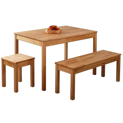 Table à manger en hêtre Tomas bois massif rectangulaire 4 places - 5