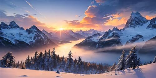 Peinture Diamant 5D Diamond Painting Paysage Kit Broderie Diamant Kit Mosaique Adulte Loisir Creatif Adulte Tableau Diamant Diamond Point de Croix pour Decoration...