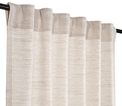Window Panels Curtain In Linen Flax Textured 50X96 Natural, Set Of 2,Farmhouse Curtain,Tab Top Curtains, Room Darkening Drapes, Curtains For Bedroom, Curtains For Living Room, Poly Curtain Set Of 2 #TOP27