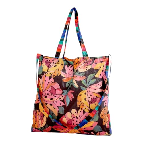 Bolsinha Me Leva Flor de Banana Farm Dobrável Sacolinha Saco Mochila Praia Piscina Passeio Mercado Passeio Com Alça Original Farmete