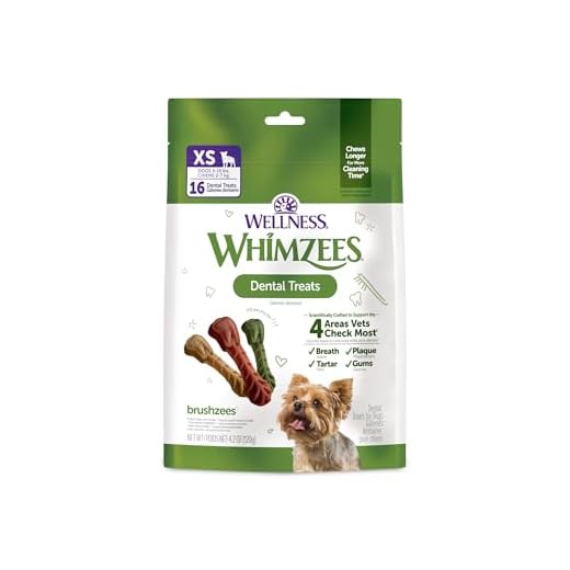 Whimzees Wellness Dog Dental Treats, Extra-Small Size Brushzees, (16 Count)