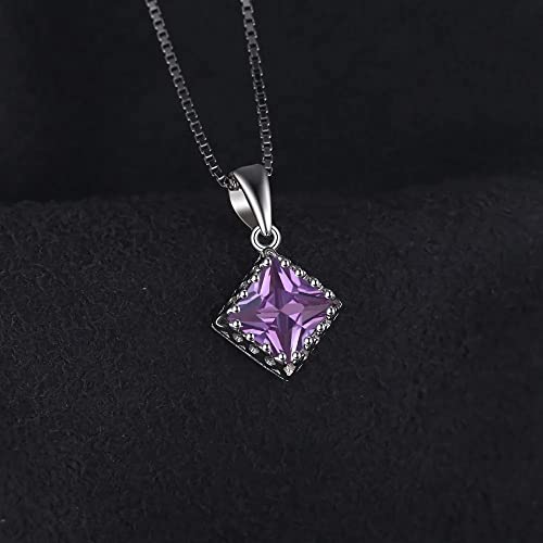 四角いアレクサンドライトサファイア女性用宝石ネックレスチェーンなし