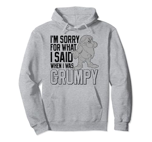 Sweat Disney Grumpy I'm Sorry hoodie blanc neige pour fan de cosplay pop culture