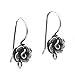 2pcs .925 Sterling Silver Rose Flower French Hook Earring Connector EarWires Findings/Antique