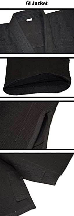 All-Around Classic Brazilian Jiu Jitsu Gi Kimono with Free BJJ Belt (Black, A2)