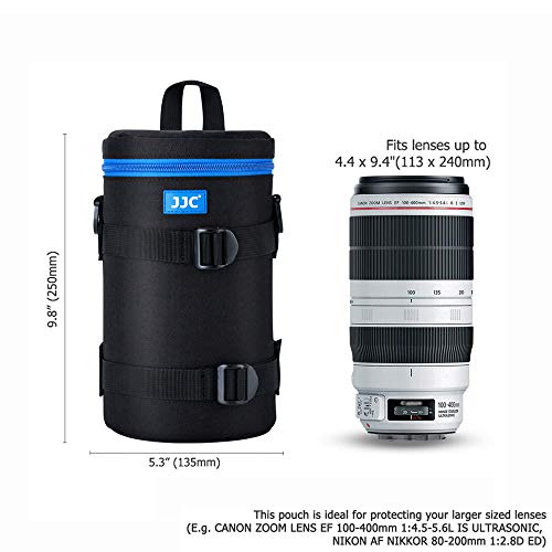 Jjc Camera Lens Pouch Case For Canon Rf 600Mm Ef 70-200Mm Nikon Nikkor Af-S 70-200Mm Af 80-200Mm & More, Zipper Polyester Lens Protective Bag Interior Size 4.3X8.9” #TOP3