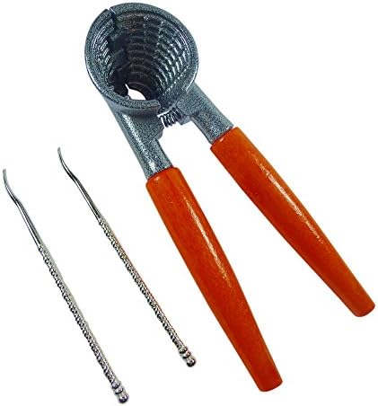 Walnut Cracker with 2 Nut Picks, Plus Twist Cap Bottle Opener - 2 Tools in One!