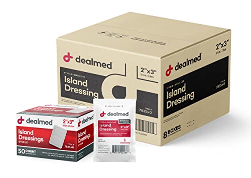Dealmed Sterile Bordered Gauze Island Dressings 400 Count 2" x 3"