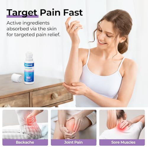 image for AUVON Max Strength Lidocaine Pain Relief Roll-On with Lavender Essenti