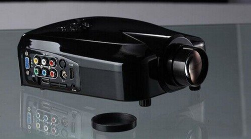 Gowe - Proyector portátil LED HD con puertos de entrada completos para cine en casa, compatible con AV/VGA/TV/USB/HDMI/Yprpb