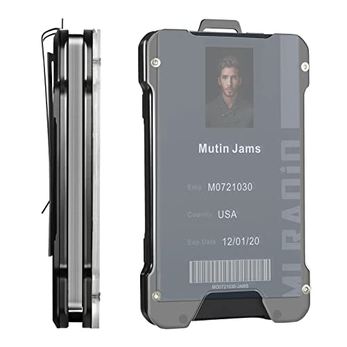 Porte-cartes en aluminium pour homme avec pince à billets pour un cadeau utile