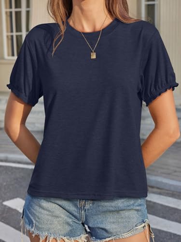 Image of UNCLECAT Women's Short Sleeve T Shirts Trendy Crew Neck Tops Basic Tee