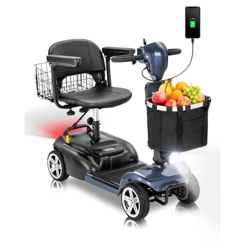 Mobility Scooter for Seniors & Adults, 4 Wheel Foldable Scooter