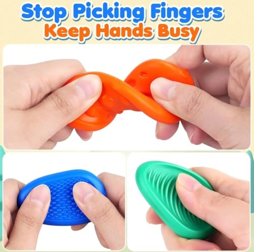 Sensory Stone Fidget Textured Silicone Calming Stress Relief Tool for Adults with Autism, ADHD - Soft Tactile Anxiety Aid for Focus, Relaxation and Sensory Play