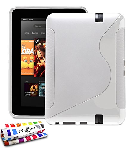 Carcasa Flexible Ultra-Slim AMAZON KINDLE FIRE HD [Le S Premium] [Blanco] de MUZZANO + ESTILETE y PAÑO MUZZANO REGALADOS - La Protección Antigolpes ULTIMA, ELEGANTE Y DURADERA para su AMAZON KINDLE FIRE HD