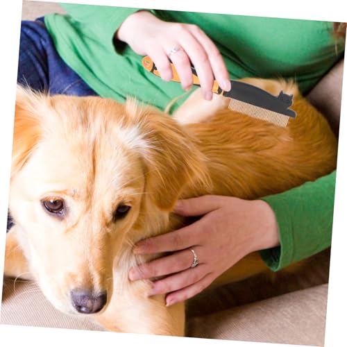 Peine para perros de acero inoxidable resistente UKCOCO de diseño compacto para aseo en casa 4