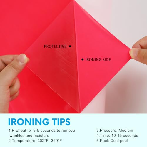Image of HTV Neon Red Iron on Vinyl 12Inch by 12ft Roll HTV Heat Transfer Vinyl for T-Shirt HTV Vinyl Rolls for All Cutter Machine - Easy to Cut & Weed for Heat Vinyl Design (Neon Red, 12ft)