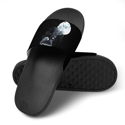 Full Moon Flock Of Birds Tree House Sandals Non-Slip Bathroom Slippers Beach Summer Shoes for Men Women4