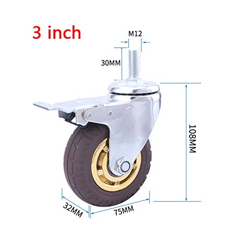 Roulettes pivotantes silencieuses en caoutchouc anti-trace de 7,6 cm - 4