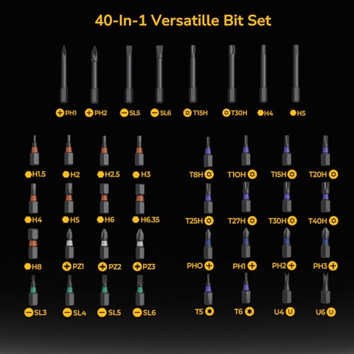 Image of 42-in-1 Magnetic Ratcheting Screwdriver Set, Multi-Bit Screwdriver Kit with Detachable Ratchet Handle, Portable Storage Case, Repair Tools for Furniture, Computer, Bicycle & DIY